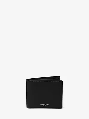 Harrison Crossgrain Leather Billfold Wallet With Coin Pocket