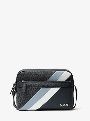 Sac à bandoulière Cooper en faux cuir rayures et logo
