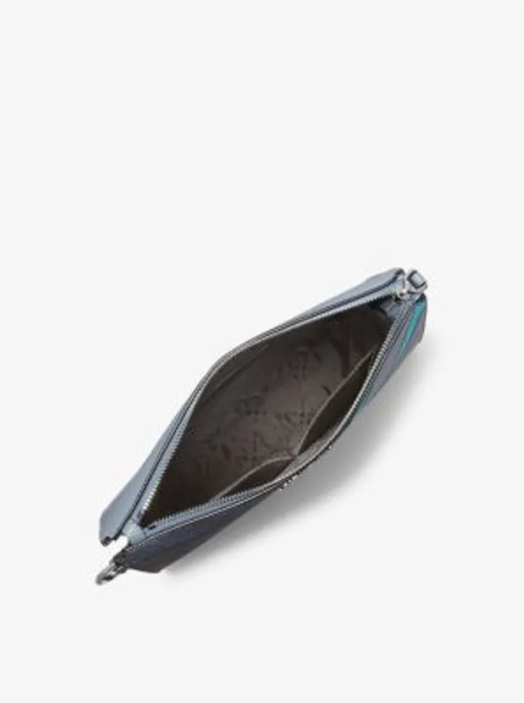 Cooper Logo Stripe and Faux Leather Wristlet