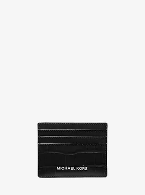 Hudson Crocodile Embossed Leather Card Case