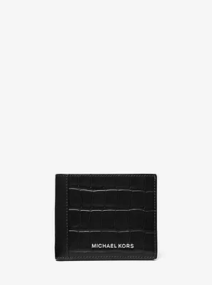 Hudson Crocodile Embossed Leather Billfold