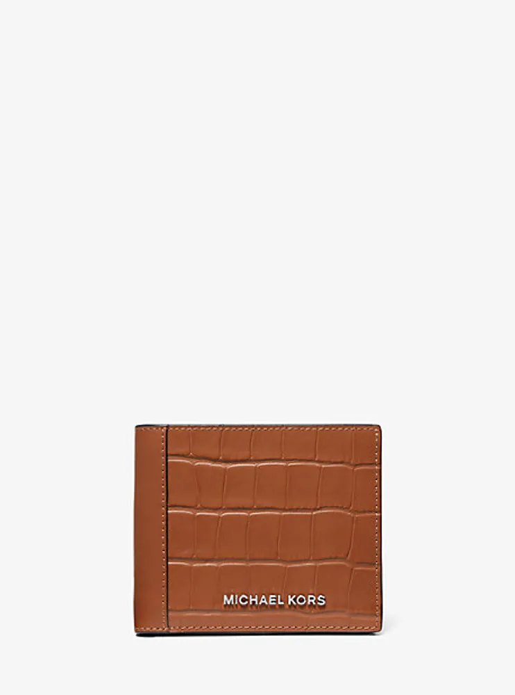 Portefeuille Hudson en cuir gaufré à motif crocodile