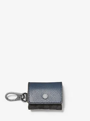 Pebbled Leather and Logo Clip Case For Apple AirPods®