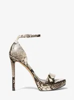 Jordyn Snake Embossed Faux Leather Platform Sandal