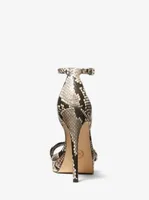 Jordyn Snake Embossed Faux Leather Platform Sandal