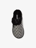 Janis Faux Fur-Lined Logo Jacquard Slipper
