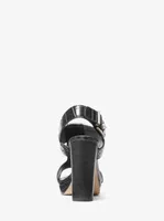Becker Crocodile Embossed Faux Leather Platform Sandal