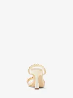 Clara Embellished Metallic Snake Embossed Leather Sandal