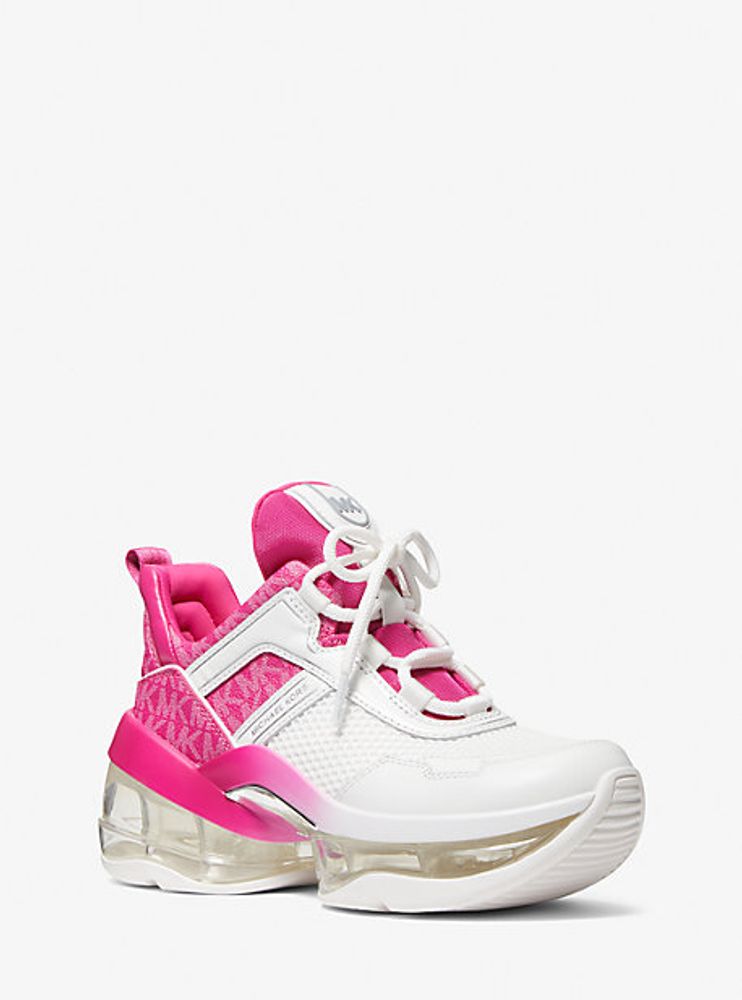 poppy embroidered logo jacquard sneaker