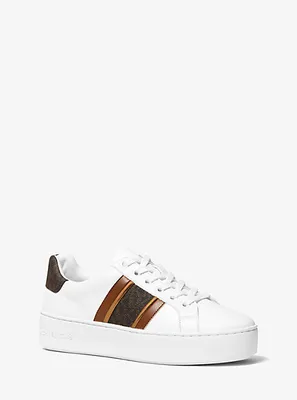 Poppy Faux Leather and Logo Stripe Sneakers