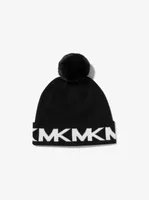 Logo Intarsia Knit Beanie and Scarf Set