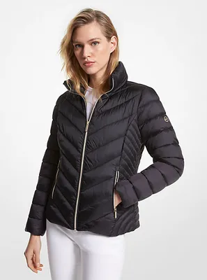 Quilted Nylon Packable Puffer Jacket
