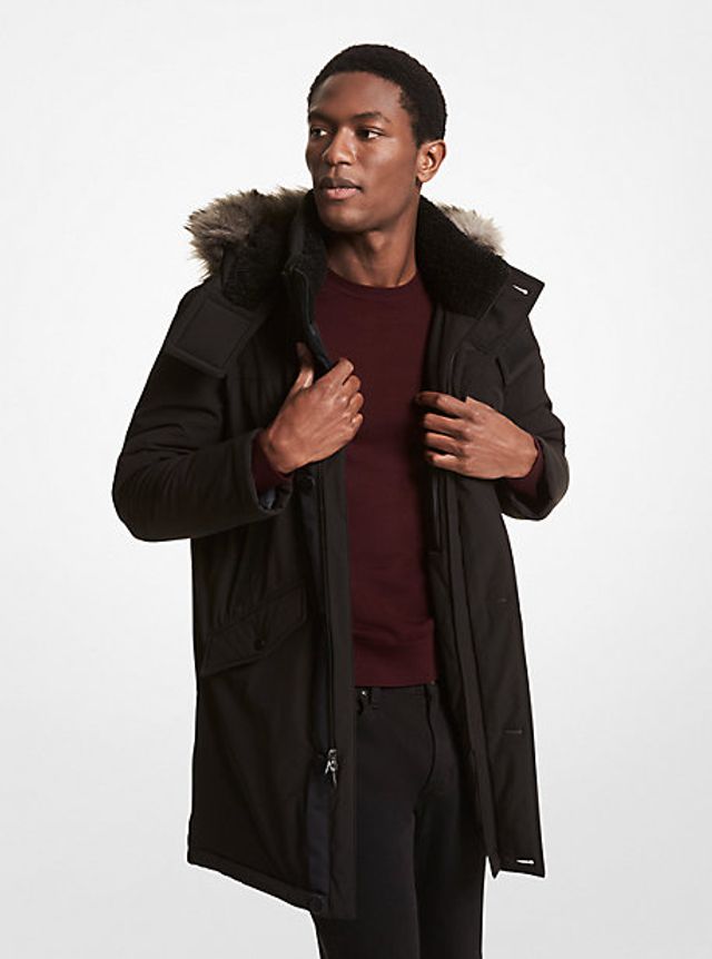 metallic nylon ciré belted puffer coat