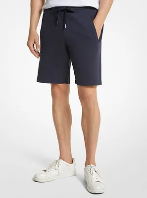 Short en mélange de coton côtelé