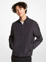 Veste de survêtement cirée à imprimé à logo