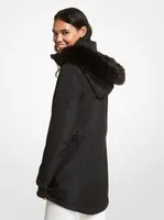 Parka à capuchon à garniture en fausse fourrure