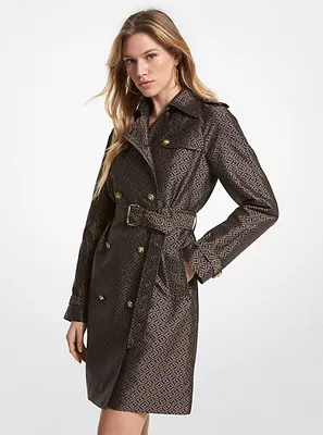 Trench-coat en jacquard à logo