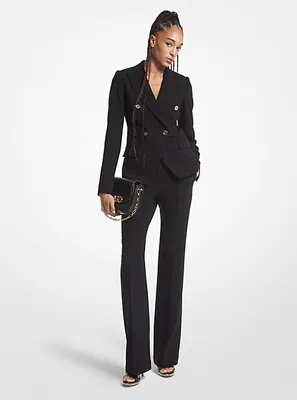 Crepe Double-Breasted Blazer