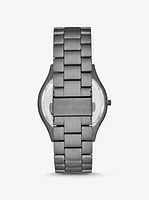 Montre Runway mince surdimensionnée de ton gris acier