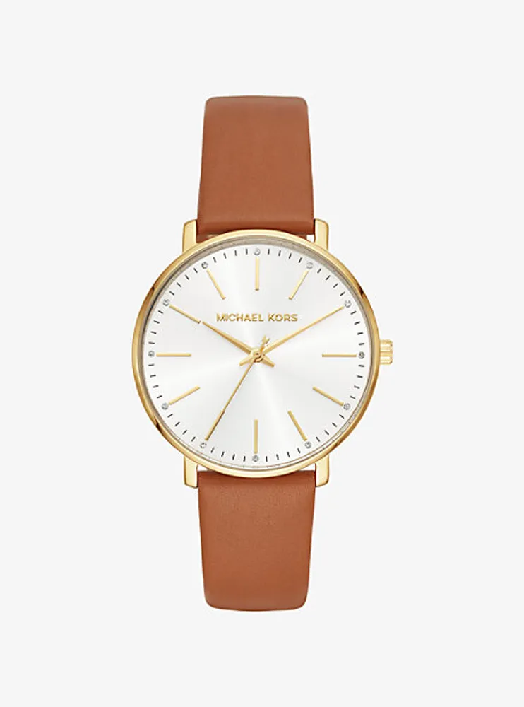 Montre Pyper dorée à bracelet en cuir