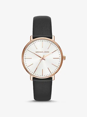 Pyper Rose Gold-Tone and Leather Watch