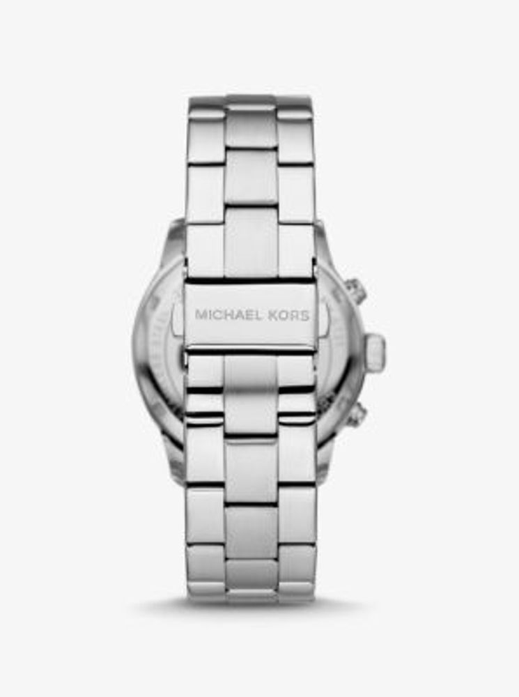 mk logo watch silver