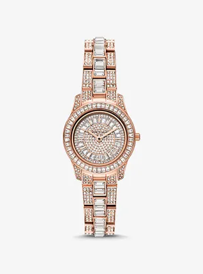 Montre Runway à édition limitée de ton or rose de taille coquette à pavé