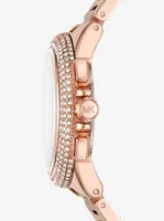 Montre Camille surdimensionnée de ton or rose à pavé