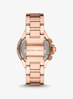 Montre Camille surdimensionnée de ton or rose à pavé