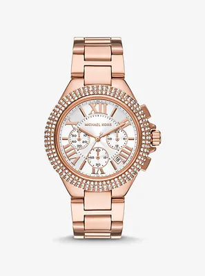 Oversized Camille Pavé Rose Gold-Tone Watch