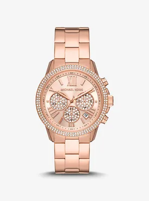 Oversized Bryn Pavé Rose Gold-Tone Watch