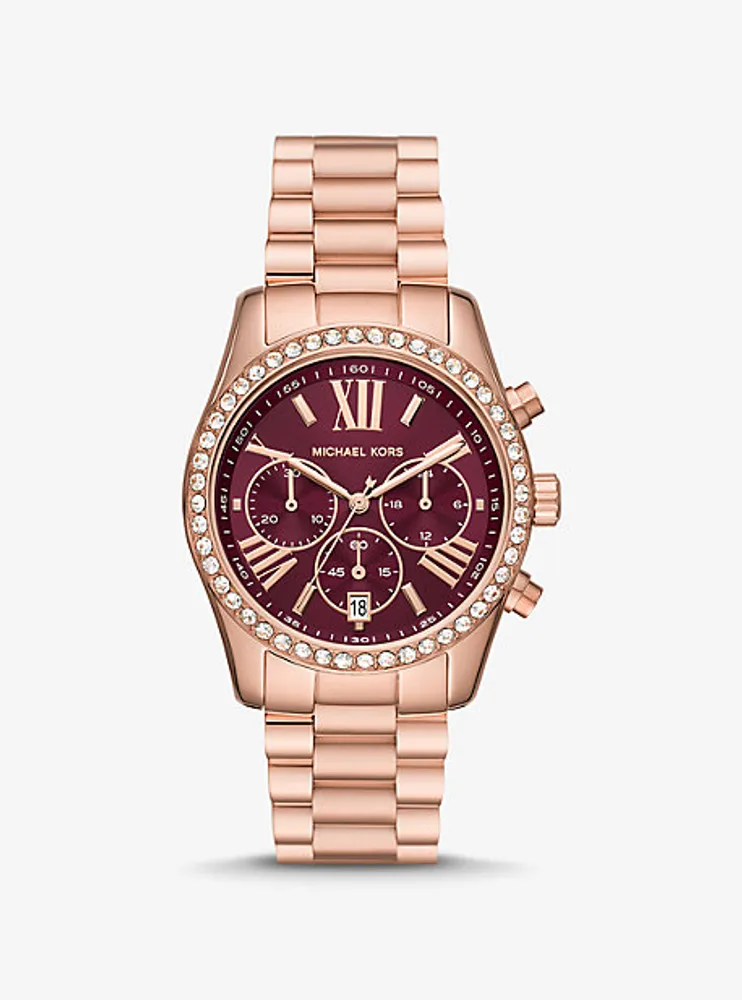 Montre Lexington de ton or rose à pavé