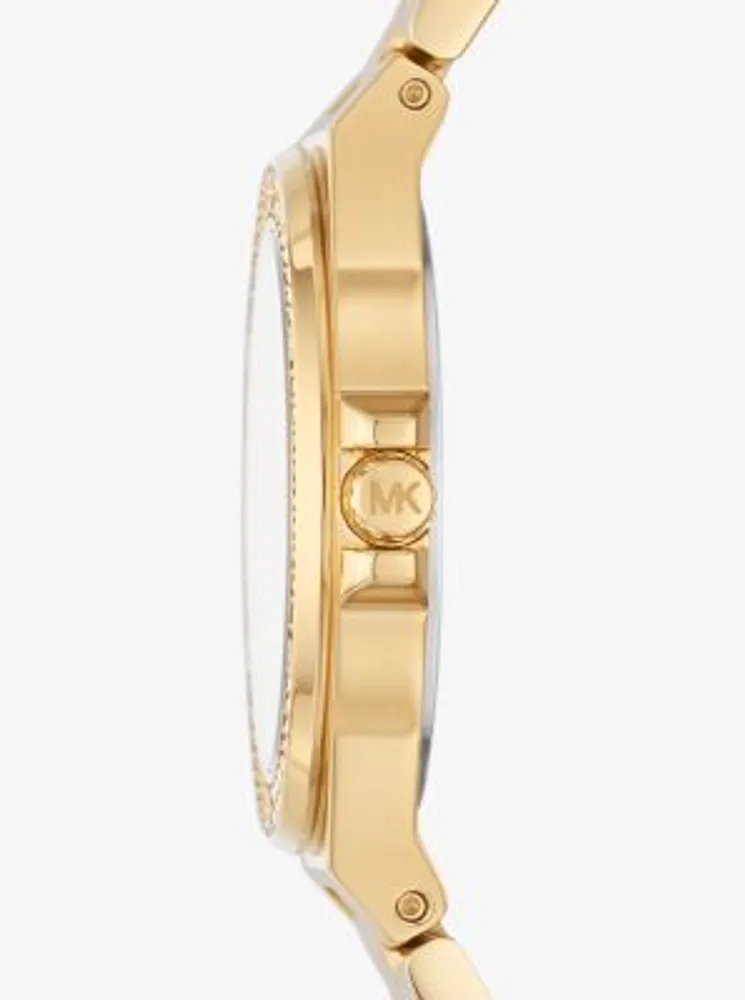 Mini Lennox Pavé Gold-Tone Watch