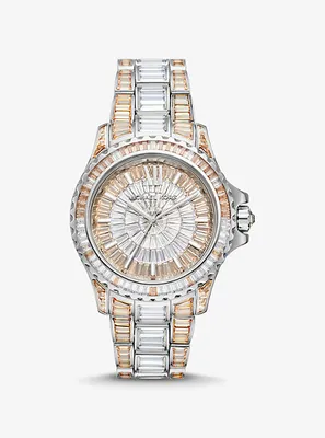 Limited-Edition Oversized Everest Two-Tone Pavé Silver-Tone Watch