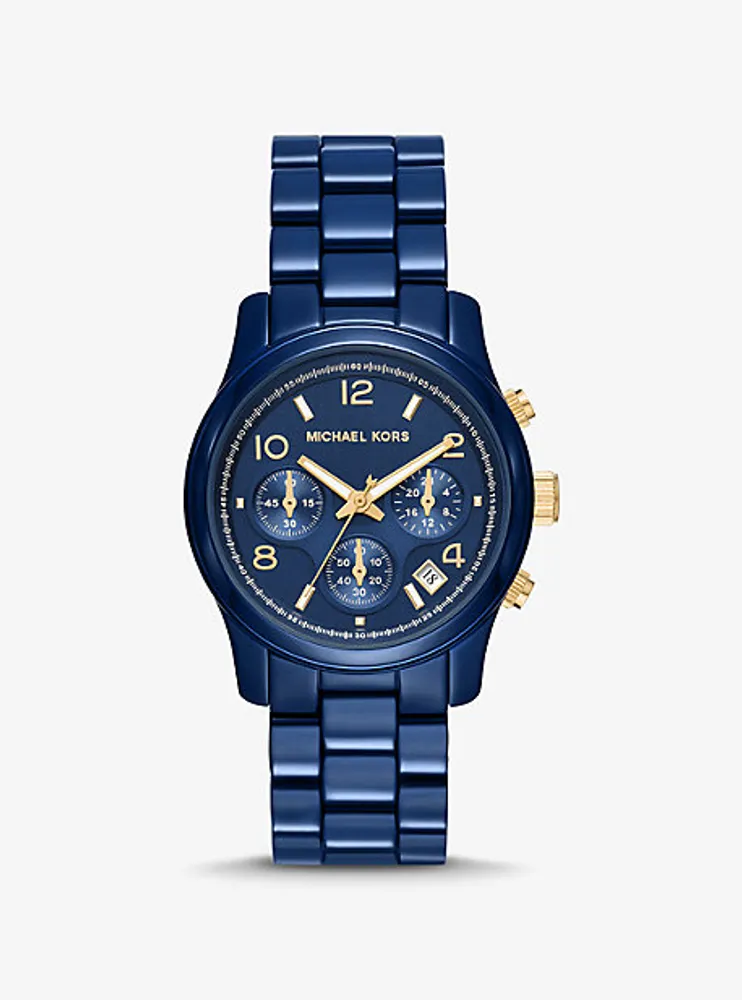 Montre Runway mince bleu marine