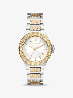 Montre Lennox à deux tons à logo et à pavé