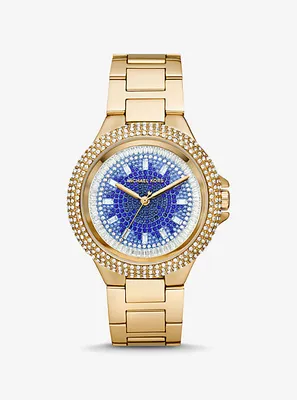 Montre Camille surdimensionnée dorée à pavé à effet ombré