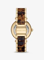 Parker Pavé Gold-Tone and Tortoiseshell Acetate Watch