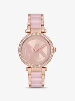 Parker Pavé Rose Gold-Tone and Acetate Watch