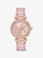 Parker Pavé Rose Gold-Tone and Acetate Watch