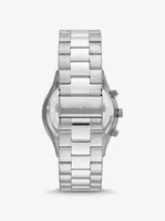 Montre Runway mince argentée surdimensionnée à pavé
