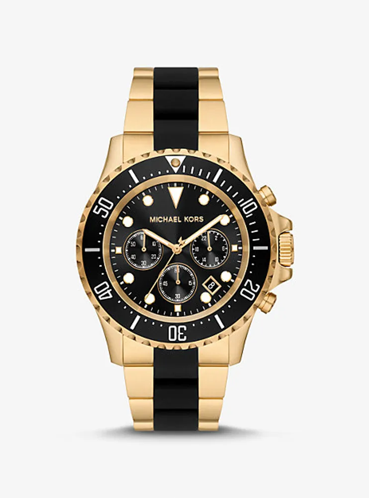 Montre Everest surdimensionnée dorée à bracelet en silicone