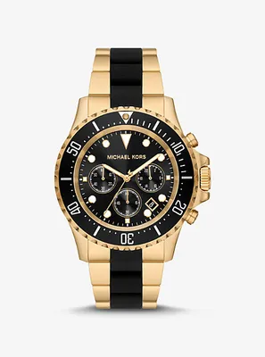 Montre Everest surdimensionnée dorée à bracelet en silicone
