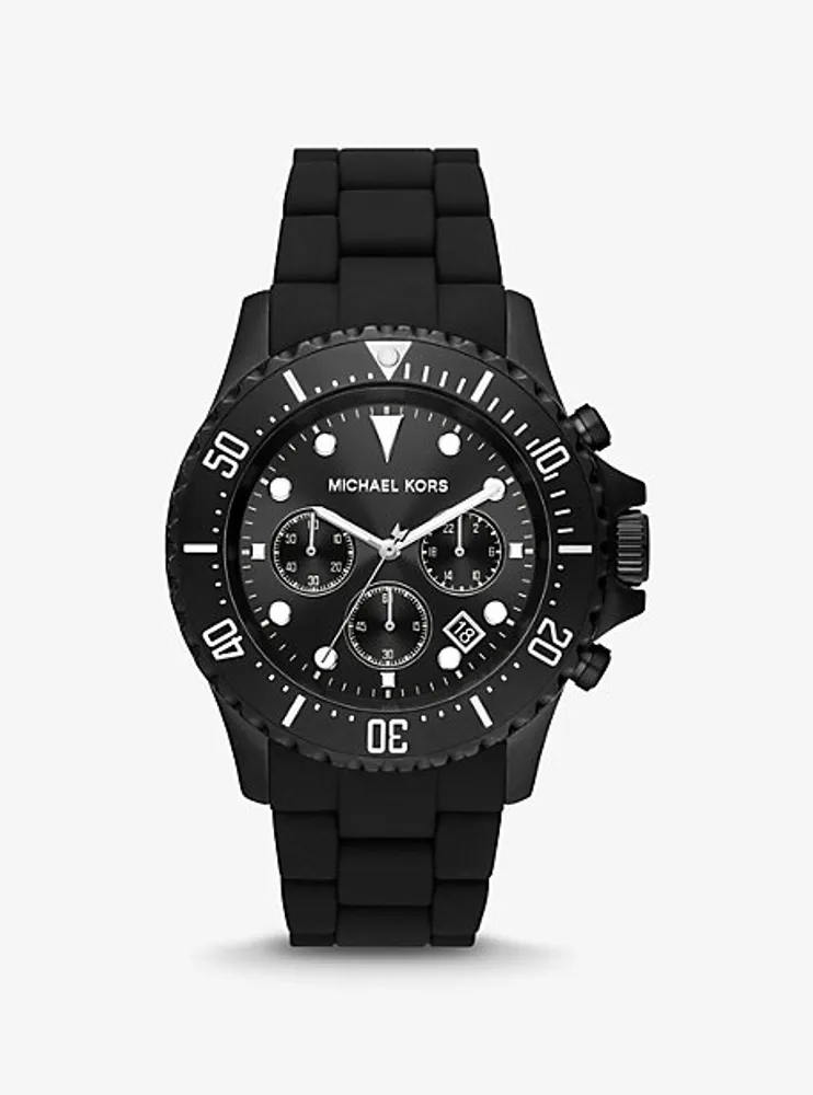 Montre Everest surdimensionnée noire à bracelet en silicone