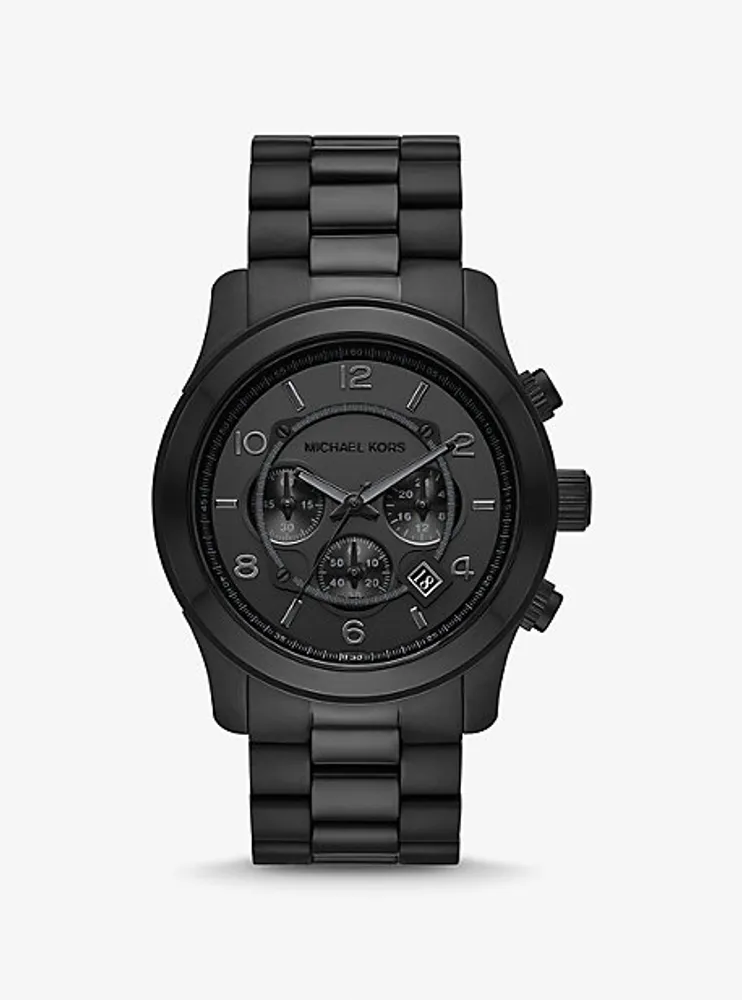Montre Runway mince noire surdimensionnée