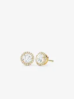 Precious Metal-Plated Sterling Silver Pavé Large Studs