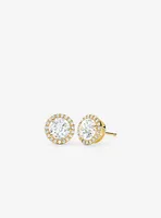 Precious Metal-Plated Sterling Silver Pavé Large Studs