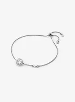 Sterling Silver Pavé Halo Slider Bracelet