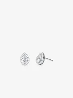 Sterling Silver Pavé Pear Shaped Stud Earrings
