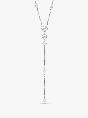 Sterling Silver Pavé Lariat Necklace